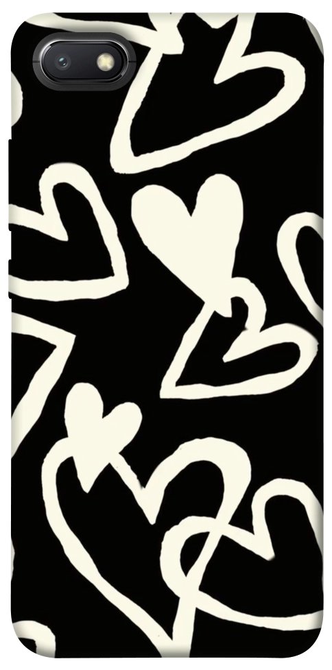 Чехол Black and white hearts для Xiaomi Redmi 6A