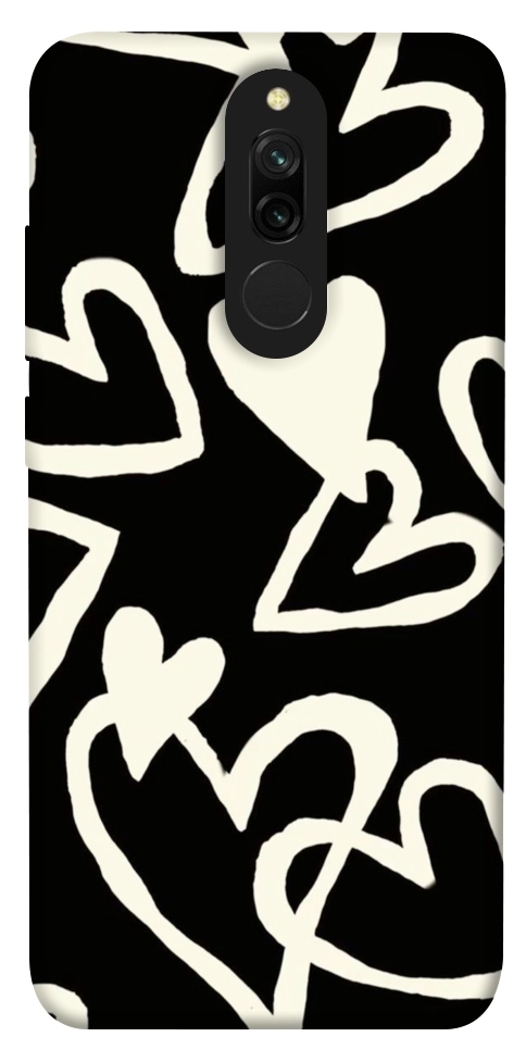 Чехол Black and white hearts для Xiaomi Redmi 8