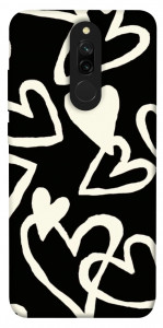 Чохол Black and white hearts для Xiaomi Redmi 8