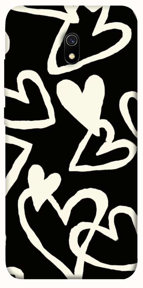 Чехол Black and white hearts для Xiaomi Redmi 8a