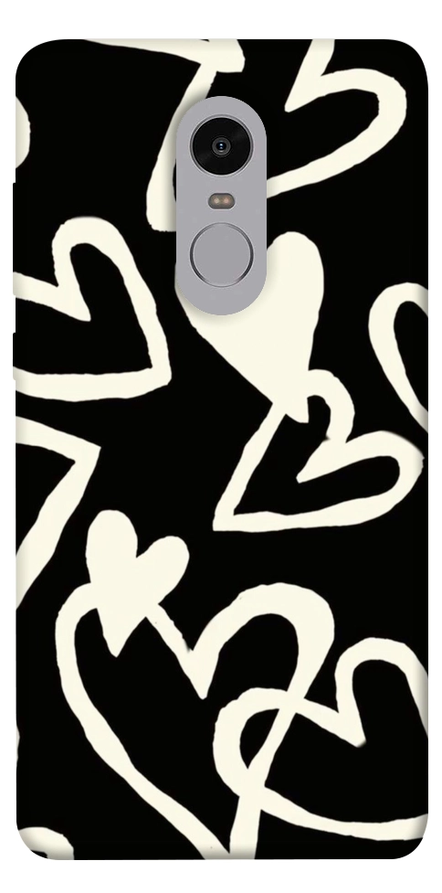 Чехол Black and white hearts для Xiaomi Redmi Note 4X