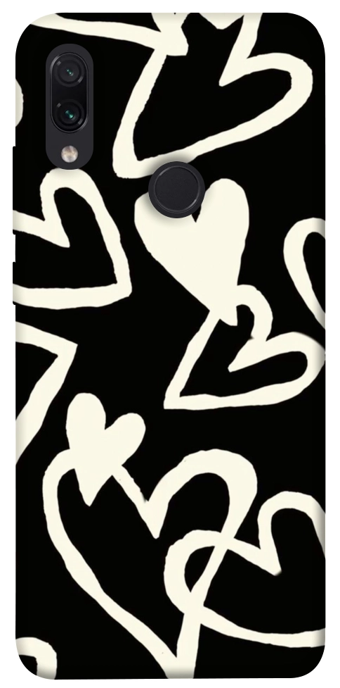 Чехол Black and white hearts для Xiaomi Redmi Note 7