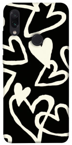 Чехол Black and white hearts для Xiaomi Redmi Note 7