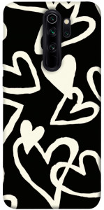 Чохол Black and white hearts для Xiaomi Redmi Note 8 Pro