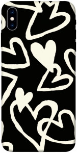 Чохол Black and white hearts для iPhone XS