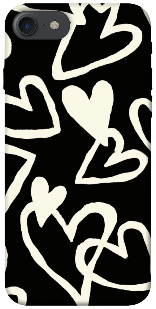 Чехол Black and white hearts для iPhone 8