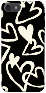 Чехол Black and white hearts для iPhone 8 (4.7")