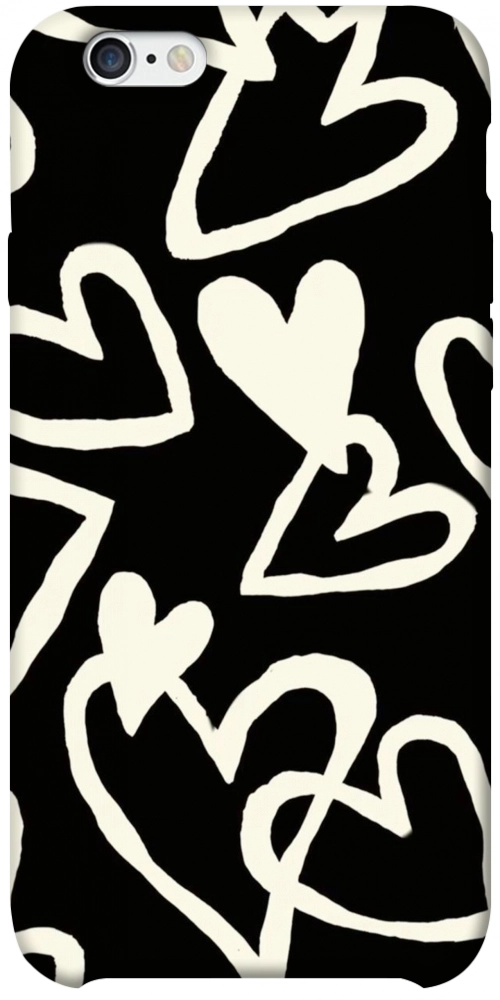 Чехол Black and white hearts для iPhone 6S Plus