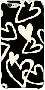 Чехол Black and white hearts для iPhone 6s plus (5.5'')