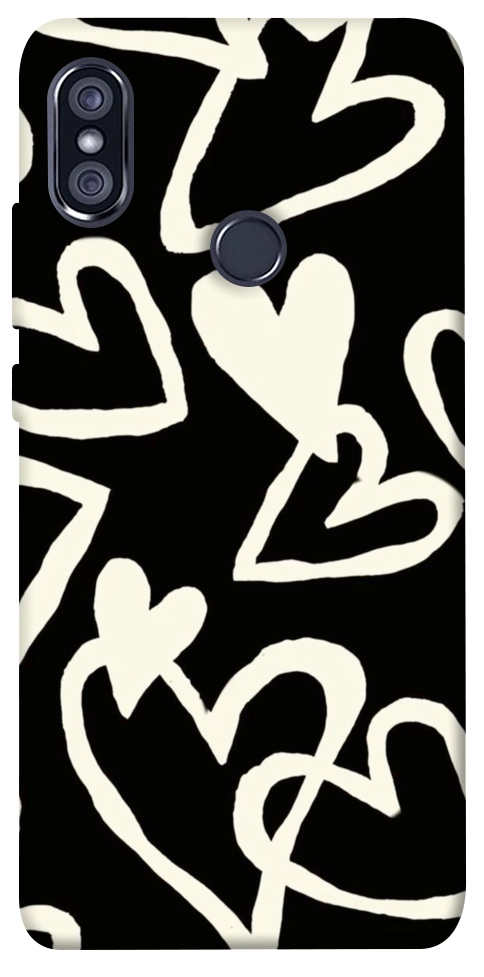 Чехол Black and white hearts для Xiaomi Redmi Note 5 (Dual Camera)