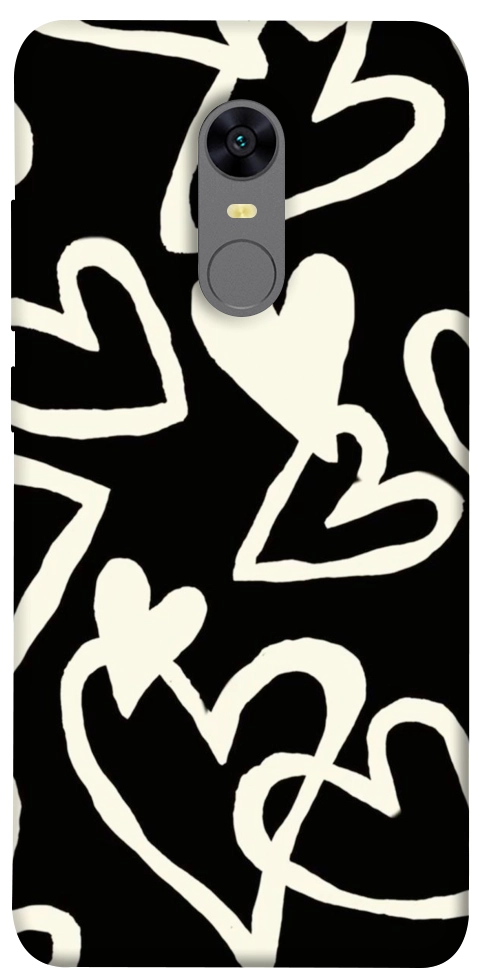 Чехол Black and white hearts для Xiaomi Redmi Note 5 (Single Camera)