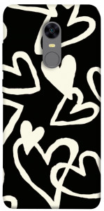 Чехол Black and white hearts для Xiaomi Redmi Note 5 (Single Camera)