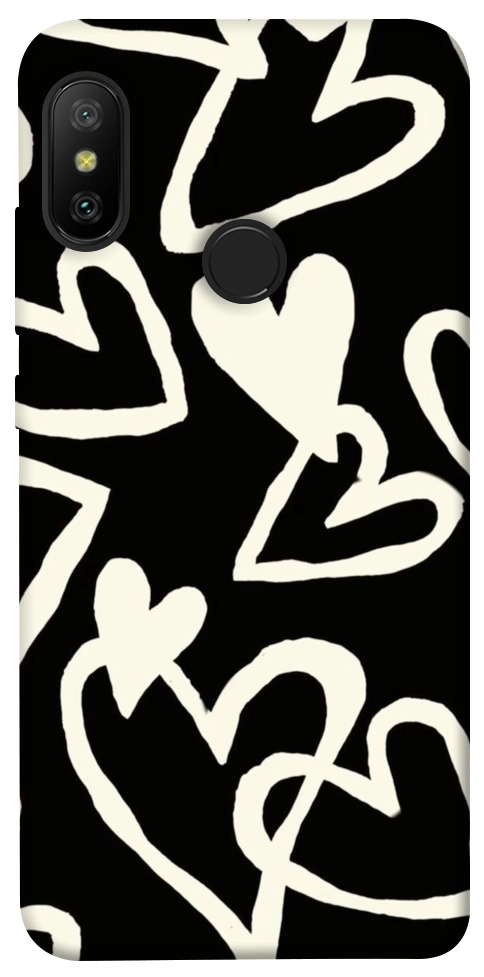 Чехол Black and white hearts для Xiaomi Redmi 6 Pro