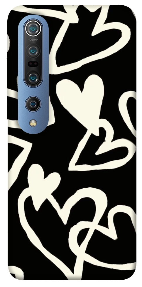 Чехол Black and white hearts для Xiaomi Mi 10