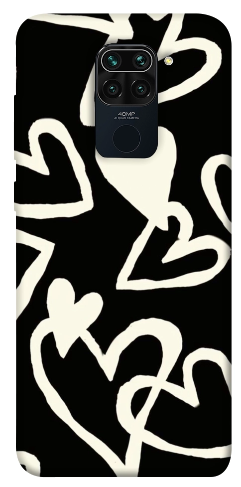 Чехол Black and white hearts для Xiaomi Redmi 10X