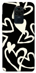 Чехол Black and white hearts для Xiaomi Redmi Note 9