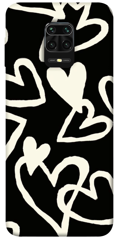Чехол Black and white hearts для Xiaomi Redmi Note 9 Pro