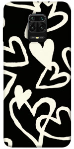 Чохол Black and white hearts для Xiaomi Redmi Note 9 Pro