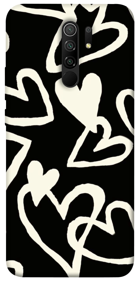 Чехол Black and white hearts для Xiaomi Redmi 9
