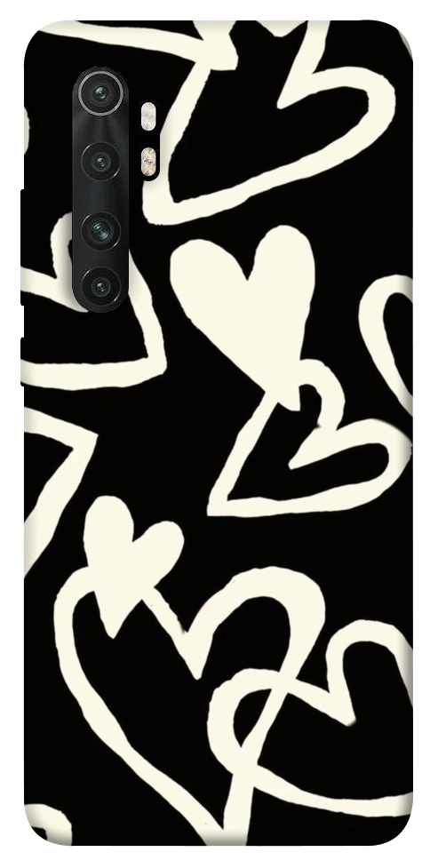 Чехол Black and white hearts для Xiaomi Mi Note 10 Lite