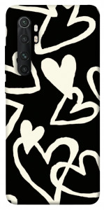 Чохол Black and white hearts для Xiaomi Mi Note 10 Lite