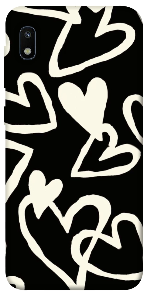 Чехол Black and white hearts для Galaxy A10 (A105F)