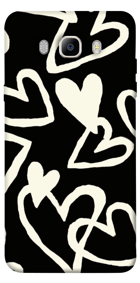 Чехол Black and white hearts для Galaxy J7 (2016)