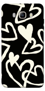 Чехол Black and white hearts для Galaxy J7 (2016)