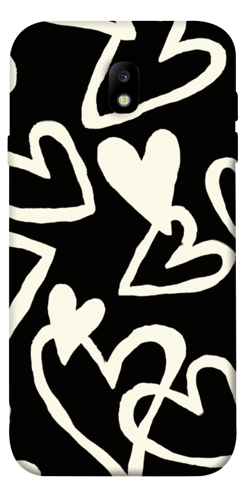 Чехол Black and white hearts для Galaxy J7 (2017)