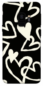 Чехол Black and white hearts для Galaxy S9