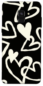 Чехол Black and white hearts для Galaxy A8 (2018)