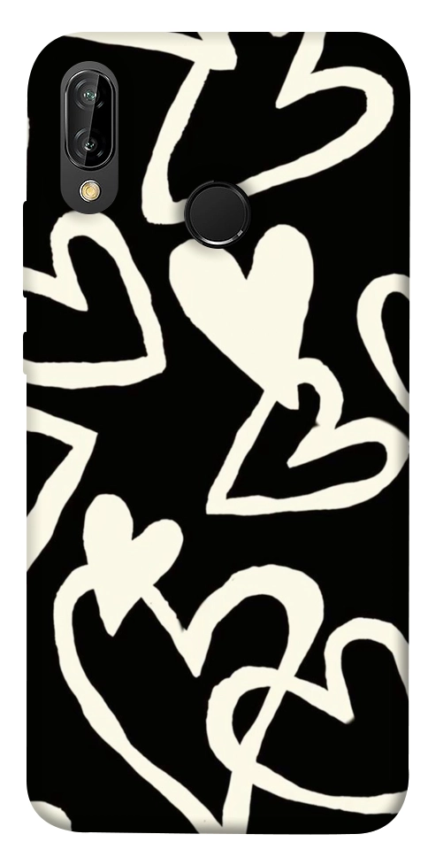Чехол Black and white hearts для Huawei P20 Lite