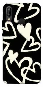 Чехол Black and white hearts для Huawei P20 Lite