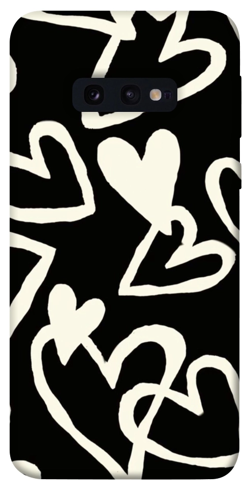 Чохол Black and white hearts для Galaxy S10e