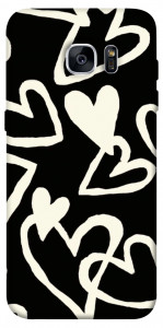 Чохол Black and white hearts для Galaxy S7 Edge