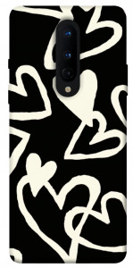 Чохол Black and white hearts для OnePlus 8