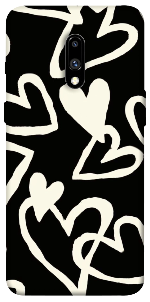Чехол Black and white hearts для OnePlus 7