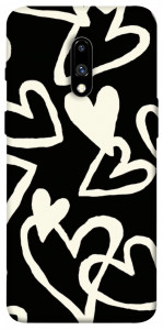 Чехол Black and white hearts для OnePlus 7