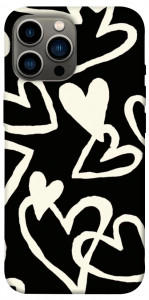 Чохол Black and white hearts для iPhone 12 Pro Max