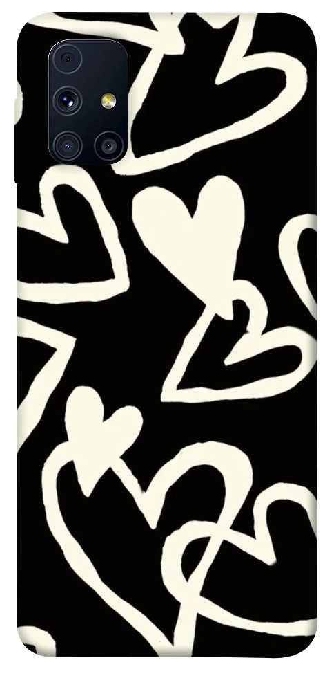 Чехол Black and white hearts для Galaxy M31s