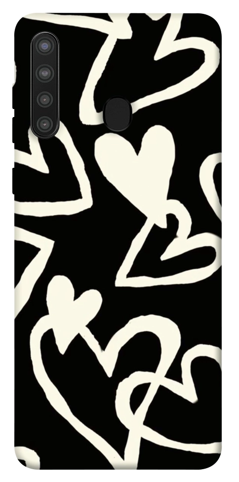Чехол Black and white hearts для Galaxy A21