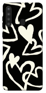 Чохол Black and white hearts для Galaxy A21