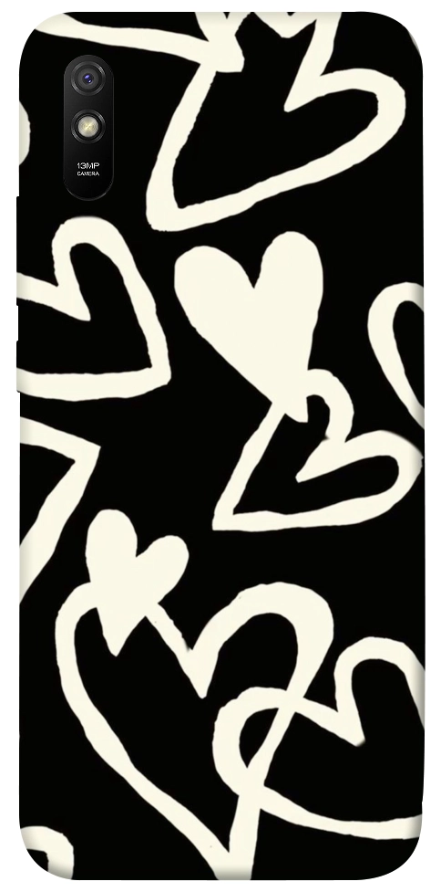 Чехол Black and white hearts для Xiaomi Redmi 9A
