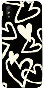 Чохол Black and white hearts для Xiaomi Redmi 9A