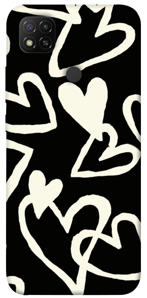 Чохол Black and white hearts для Xiaomi Redmi 9C