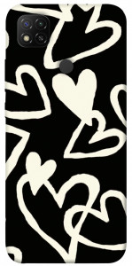 Чохол Black and white hearts для Xiaomi Redmi 9C