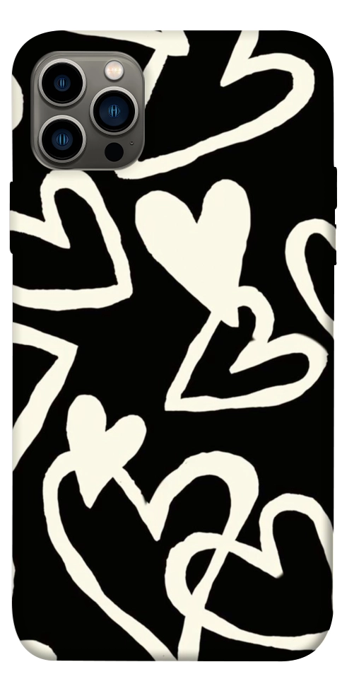 Чехол Black and white hearts для iPhone 12 Pro