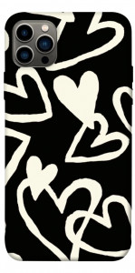 Чехол Black and white hearts для iPhone 12 Pro