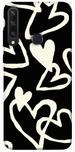 Чохол Black and white hearts для Huawei Y6p