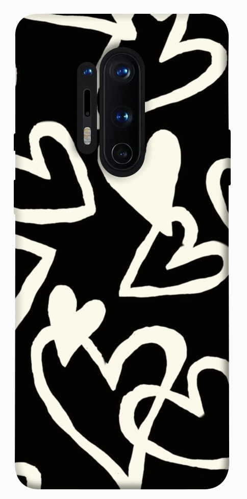 Чехол Black and white hearts для OnePlus 8 Pro
